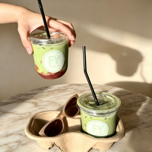 PET Custom Logo U Shape Plastic Cup Clear Cups Disposable Smoothie Bubble Tea Coffee Cup with Lid